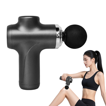 ortable Electric Body Massage Gun Rechargeable 6 High-Speed Speeds 4 Foam Heads Deep Tissue Brush Motor Tool Black