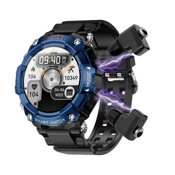 Wireless Earbud and Local Music Smart Bracelet TWS Smart Watch with Built-in MIC and G-Sensor