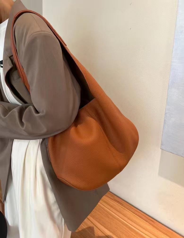 Genuine Leather Lazy Style Large-capacity Tote Bag women's shoulder bag
