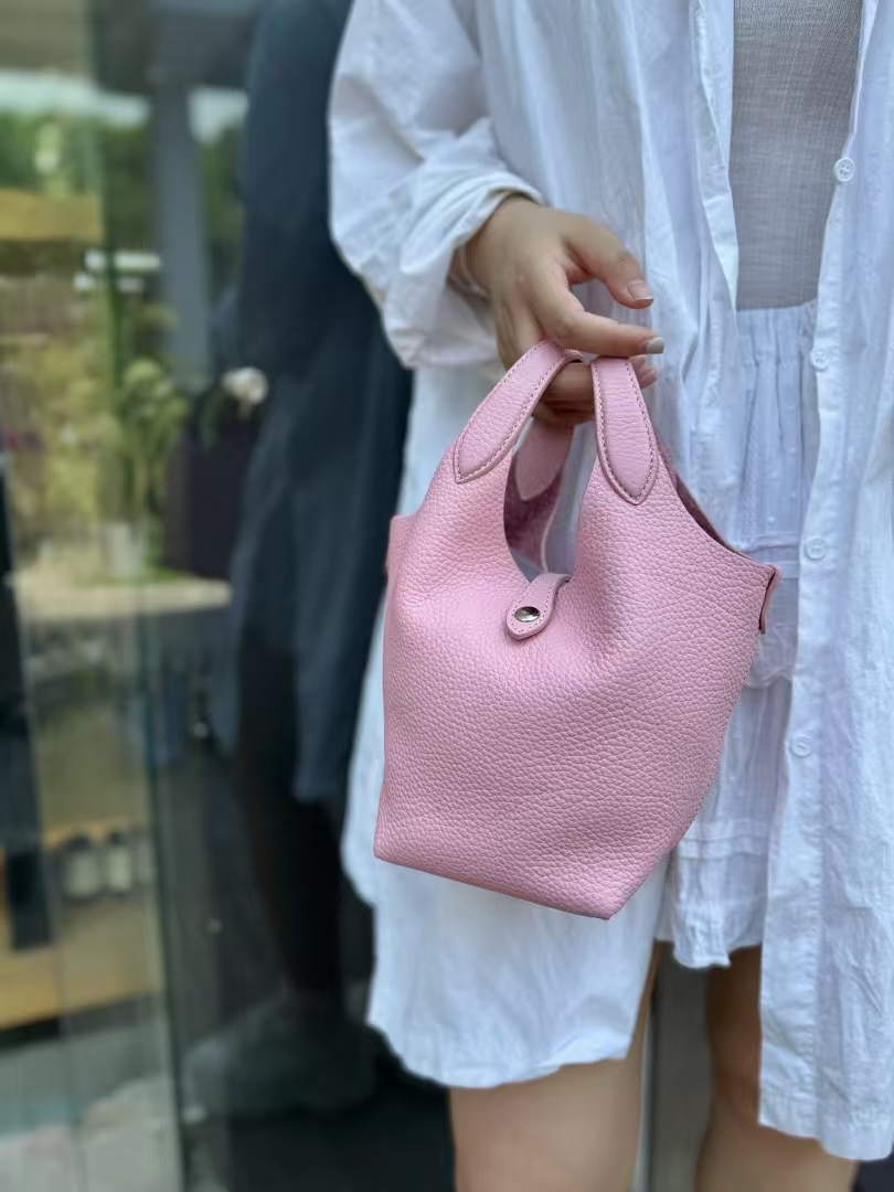 Top-Grain Full-Grain Cowhide genuine leather Basket Tote Bag (with Inner Pouch) shoulder bag crossbody bag handbag