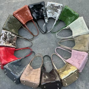Top-Grain Oil-Waxed Cowhide Woven Small Square Bag genuine leather shoulder bag Cross body bag