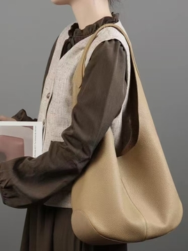 Genuine Leather Lazy Style Large-capacity Tote Bag women's shoulder bag