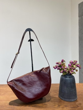 Top-Grain Oil-Waxed Cowhide Large Capacity Dumpling Bag genuine leather shoulder bag cross body bag