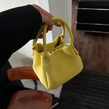 Top-Grain Full-Grain Cowhide Basket-Style Handheld Crossbody Bag genuine leather handbag shoulder bag