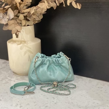 Velvet-Satin Cowhide Small Gold Ball Shoulder &amp; Crossbody Bag Mini Shoulder Bag for Women