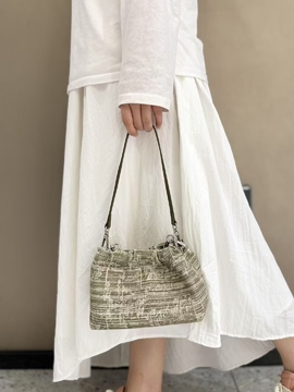 Top-grain Cowhide Small Gold Balls Woven Shoulder &amp; Crossbody Bag Mini Shoulder Bag for Women