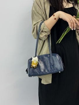 Top Grain Oil-Waxed Cowhide Folded Edge Boston Bag (Small) genuine leather handbag shoulder bag