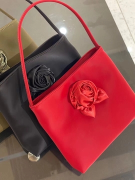 Silk-Textured Cowhide 3D Floral Vintage Handbag Vintage Bag Embroidered Bag
