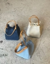 Denim Canvas Handheld Bucket Bag &amp; Small Square Basket Bag shoulder bag crossbody bag handbag
