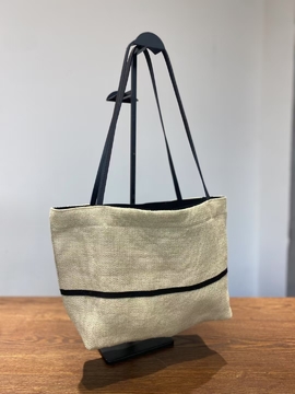 Cotton-Linen and Leather Straps Large-Capacity Tote Shoulder Bag  women's fashion bag