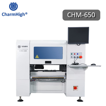 Auto PCB Conveyor CHM-650 Bench Top 4 Heads SMT Pick and Place Machine Ball Screw Automatic Nozzle Change