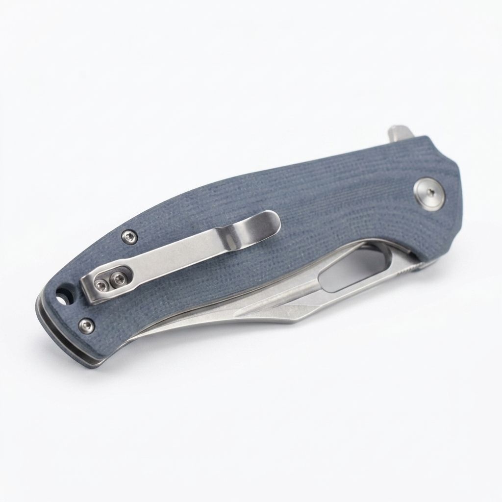 Tunafire Knife Flipper Folding Knife 14C28N Stonewash Blade Ball Bearing Blue G10 Handle EDC Outdoor Survival Tool GT-T0050-1
