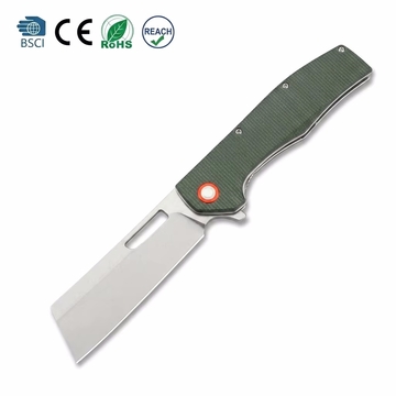 GT955 D2 Steel Folding Pocket Knife, 59HRC, Micarta Handle, Ball Bearing EDC Knife