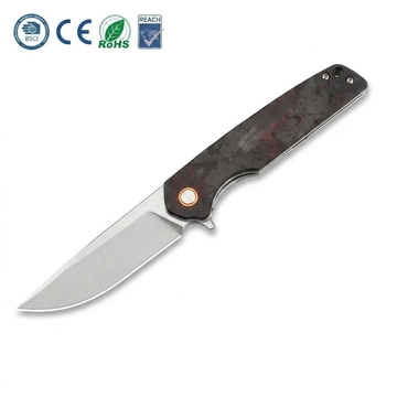 Premium GT961 Tactical Folding Knife D2 Steel Red Carbon Fiber Outdoor Camping Pocket Tool