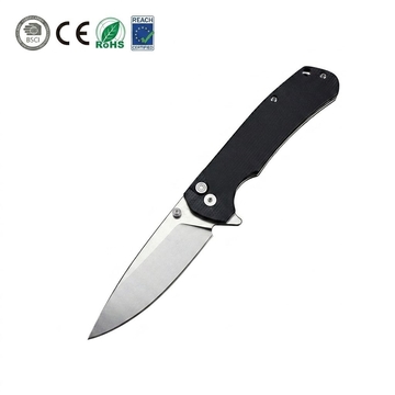 GT-T0037 D2 Steel Button Lock EDC Folding Knife 8.9cm Blade Micarta Handle 59-60HRC Utility Hand Tool