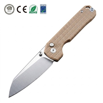 Tunafire knife GT-T0070-4 VG10 Blade Ball Bearing Quick Open Folding Knife Button lock G10 Handle Outdoor Survival Tool