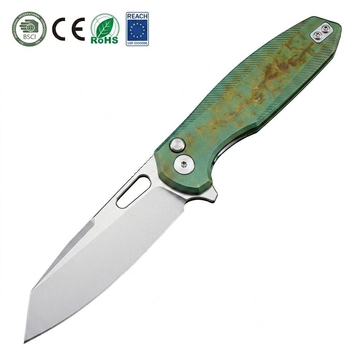 Tunafire Button Lock Folding knife 60HRC VG10 Blade Titanium Alloy Handle knife outdoor edc tool