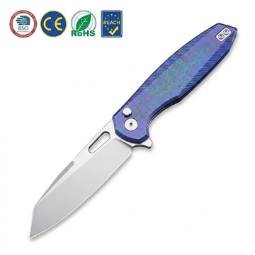 Tunafire Button Lock Folding knife 60HRC VG10 Blade Titanium Alloy Handle knife outdoor edc tool