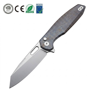 Tunafire Button Lock Folding knife 60HRC VG10 Blade Titanium Alloy Handle knife outdoor edc tool