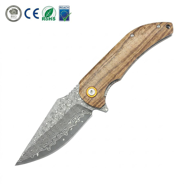 Survival EDC Damascus Pocket Knife GT-DM019 59-60HRC Hardness Outdoor Camping Hunting Utility Knife
