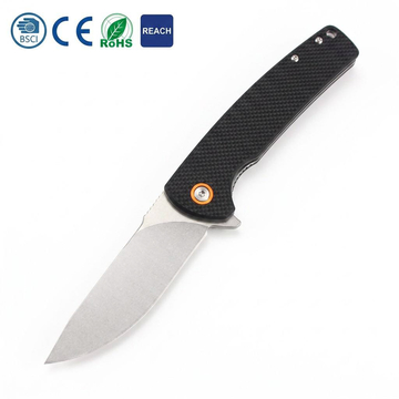 Tunaife knife 3.43"D2 Steel Blade Ball Bearing Flipper Knife G10 Handle EDC Pocket Knife With Clip