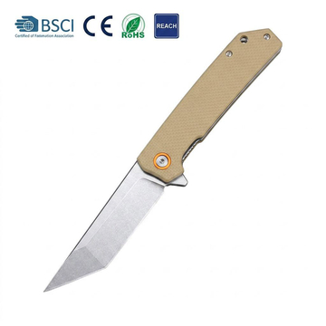 High Hardness 59-60HRC D2 Pocket Folding Knife GT-T0066 Stone Wash Finish G10 Handle Outdoor EDC Knife